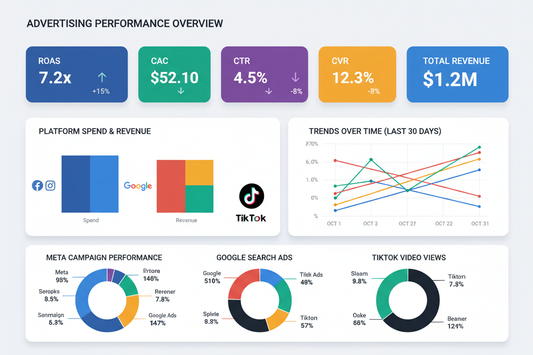 How to Track Paid Ads Performance (Meta, Google, TikTok) With a Simple Dashboard