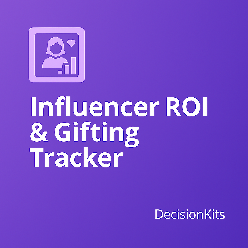 Influencer ROI & Gifting Tracker — Excel Template