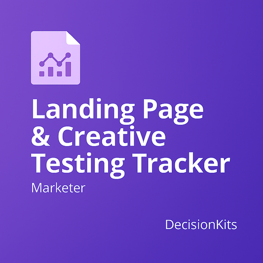Landing Page & Creative Testing Tracker — Excel Template