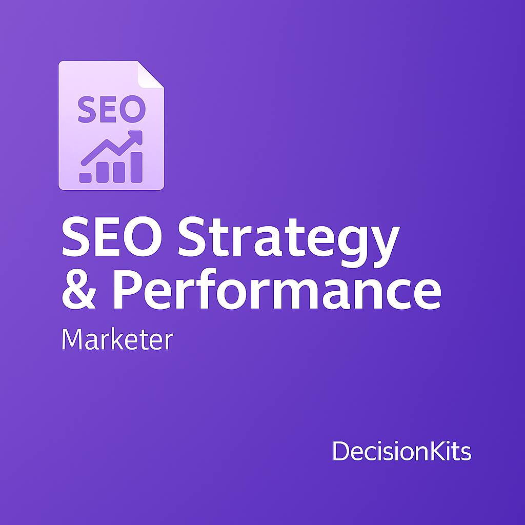 SEO Strategy & Performance Sheet — Excel Template