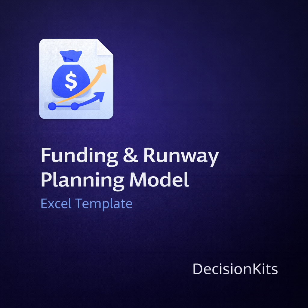 Runway & Funding Planning Excel Template | Cash Burn & Dilution Model ...