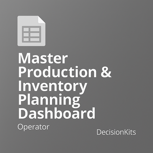 Master Production & Inventory Planning Dashboard — Excel Template
