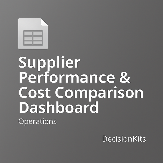 Supplier Performance & Cost Comparison Dashboard — Excel Template