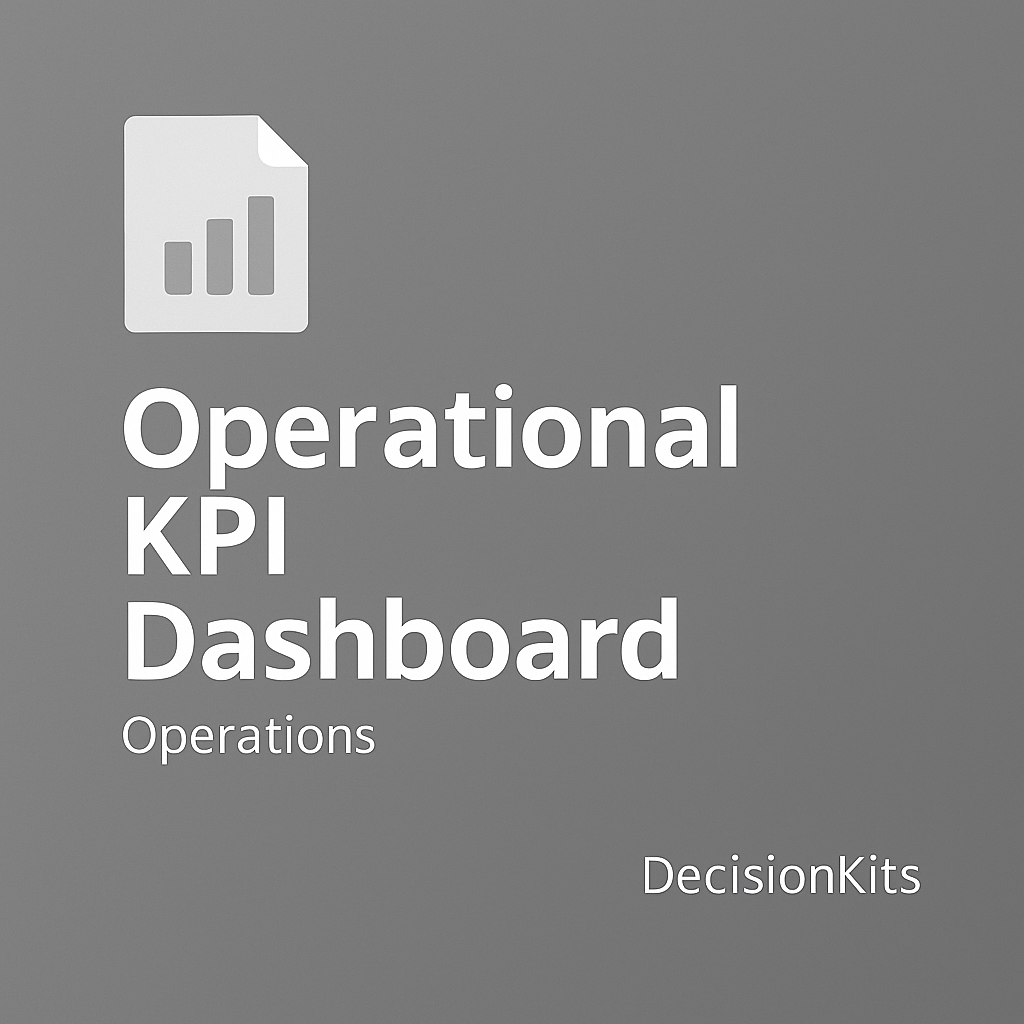 Operational KPI Dashboard Excel Template | Operations Performance Tool ...
