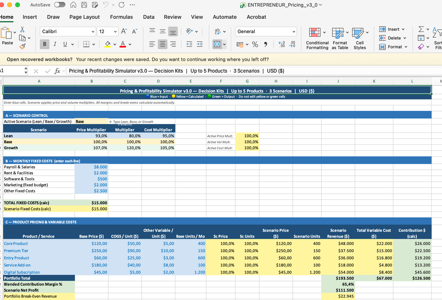 Entrepreneur Bundle Full 10 Templates